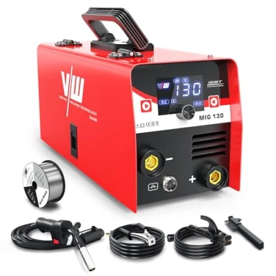 Afbeelding van MIG MAG lasapparaat, 130 A, vuldraad, set voor beginners, IGBT interver lasapparaat met elektrodenlasfunctie, VECTOR WELDING