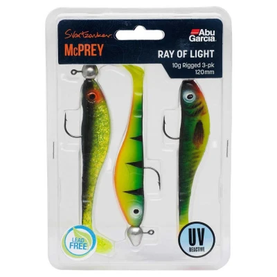 Afbeelding van Abu Garcia Svartzonker McPrey Prerigged (3 pcs) UV Reactive 12mm 10gr Kleur : Ray Of Light