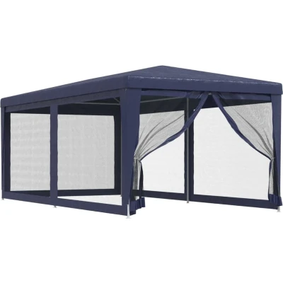 Afbeelding van VidaXL Partytent met 6 mesh zijwanden 3x6 m HDPE blauw