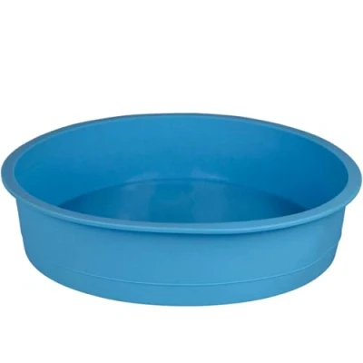 Afbeelding van GMMH Originele siliconen bakvorm, rond, diameter 26 cm, cakevorm, broodbakvorm, fruitbodemvorm (blauw)