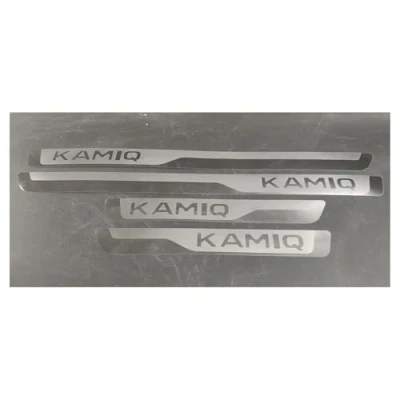 Afbeelding van 4stuks Auto Rvs Instaplijsten Kick Platen Voor Skoda Kamiq 2018 2022 2023 2024 2025, Styling Accessoires Sticker Trim Bescherming