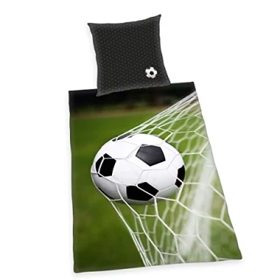 Afbeelding van Herding Tweezijdig te gebruiken overtrekset Voetbal met bal in het net (2 delig)