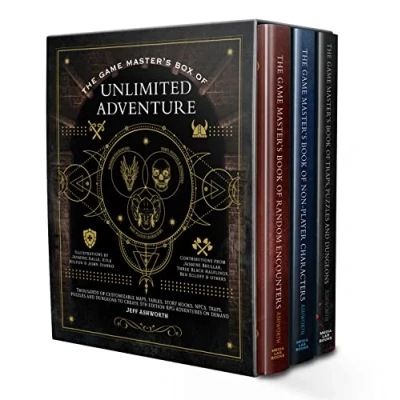 Afbeelding van The Game Master&#039;s Box of Unlimited Adventure: Thousands Unforgettable Maps, Tables, Story Hooks, Npcs, Traps, Puzzles and Dungeon Chambers to Create 5th Edition RPG Adventures on Demand
