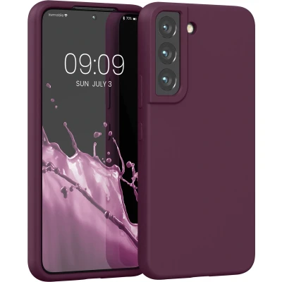 Afbeelding van kwmobile telefoonhoesje geschikt voor Samsung Galaxy S22 Hoesje met siliconen coating Smartphone case in magenta lila