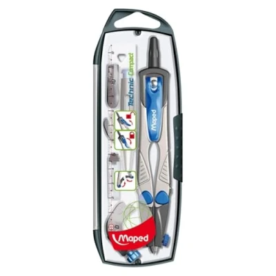 Afbeelding van Maped passer Technic Compact 5 delige passerdoos: 1 Compact, kokertje potloodstiften,...