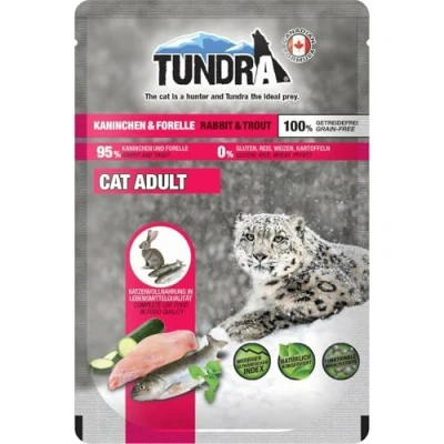 Afbeelding van Tundra kattenvoer natvoer pouchpack konijn &amp; forel