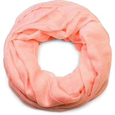 Afbeelding van styleBREAKER edele glinsterende lussen sjaal, effen kleuren, buissjaal, dames 01018090, Farbe:Abrikoos