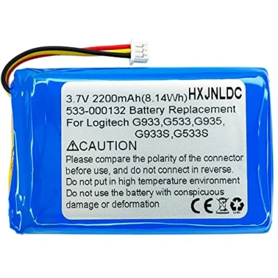 Afbeelding van DC 3.7V 2200mAh polymeer lithium batterij geschikt voor Logitech G933, G533, G935, G933S, G533S draadloze gaming oortelefoons, vervangend 533 00132