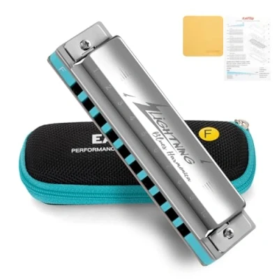 Afbeelding van East top Harmonica, geavanceerde diatonische mondharmonica sleutel van LOW F, 10 gaten blues harp mond orgel met zilveren deksel, mondharmonica&#039;s voor volwassenen, professionals en