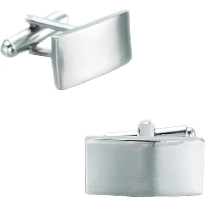 Afbeelding van Fako Bijoux® Manchetknopen Rechthoek 20x10mm Poli/Mat Zilverkleurig