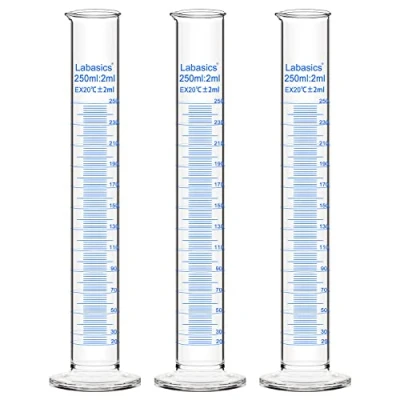 Afbeelding van Labasics 3 Pack Borosilicaat Glas 250 ml Zwaarwandige Maatcilinder Gegradueerde Cilinder
