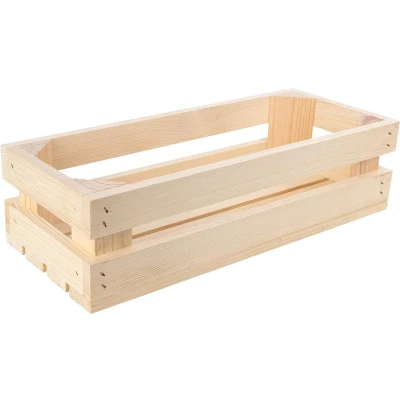 Afbeelding van Creative Deco Natuurlijke Houten Kist 34 x 14 9 cm Mand Ideaal voor Opslag Cadeau Decoratie DIY Ambachten Documenten Speelgoed Gereedschap