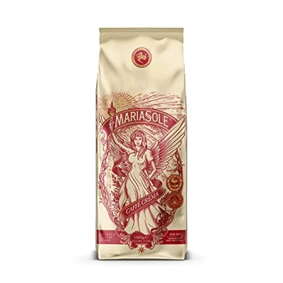 Afbeelding van MariaSole Caffè Crema 1 kg traditionele roostering in Sicilië via houtvuur met de hand gemaakt premium koffiebonen voor volautomatische machine en zeefdrager