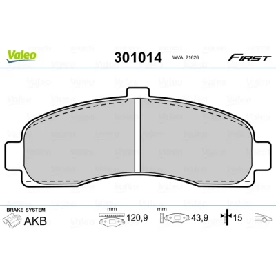 Afbeelding van Valeo Remblokset 301014