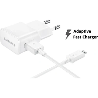 Afbeelding van Snellader Samsung 1 poort (USB A, Adaptive Fast Charging, 15W, Micro USB kabel, Wit)