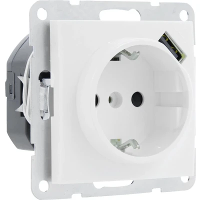 Afbeelding van USB stopcontact Q Link S Line (Inbouw, Randaarde, Wit)