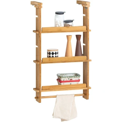Afbeelding van SoBuy KCR03 N Keukenplank Bamboe Kruidenrek met 3 planken Hangplank voor koelkast