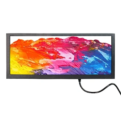 Afbeelding van VSDISPLAY Draagbare Uitgerekte Bar Monitor,12.3&quot; 1920x720 FHD 600nit IPS LCD Scherm, HDMI USB VGA poort, Metalen Shell met Beugel, Ingebouwde Dubbele Luidsprekers