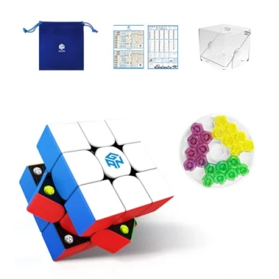 Afbeelding van GAN 356 M, 3x3 Magetische Speed Cube Gans 356M Magische Kubus met Extra GES, Stickerloos (ver. 2020)