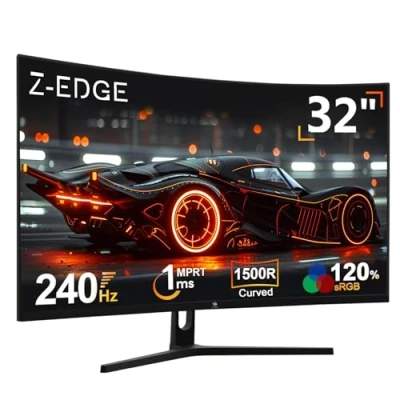 Afbeelding van Z Edge Gaming Monitor Gebogen 32&#039;&#039; 240 Hz, 1ms MPRT, FHD(1920x1080), FreeSync, Scherm spel LED 16:9 met HDMI kabel, Verstelbare Kanteling, 1500R VA, 4000:1, 2* 2.0 &amp; DP 1.2, VESA 100 * 100mm