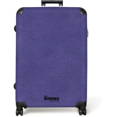 Afbeelding van NoBoringSuitcases.com® Koffer groot Reiskoffer lichtgewicht Lederen look paars Rolkoffer met 4 wielen Grote trolley XL 98 liter bagage