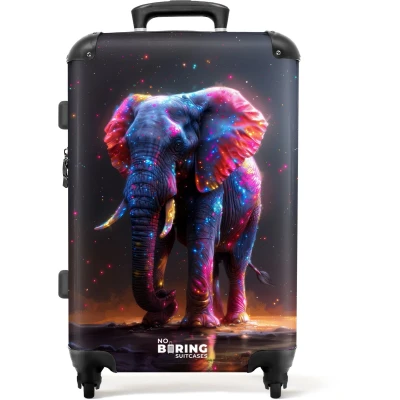 Afbeelding van NoBoringSuitcases.com® Kinderkoffer groot Kindertrolley koffer Olifant Magisch Rolkoffer lichtgewicht Reiskoffer met 4 wielen Grote trolley XL 20 kg bagage