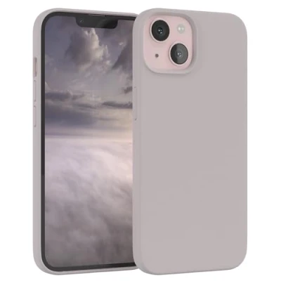 Afbeelding van EAZY case premium siliconen mobiele telefoon voor iPhone 13 slanke cover met camera bescherming en binnenvoering hoesje beschermhoes bumper in Oudbruin