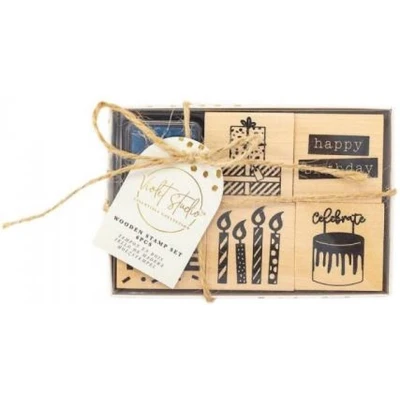 Afbeelding van Violet Studio Wooden Stamp Set Party