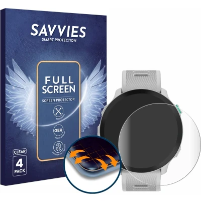Afbeelding van Savvies Screenprotector voor Garmin Forerunner 55 Folie Beschermfolie transparant volledig dekking (4 Stuks)