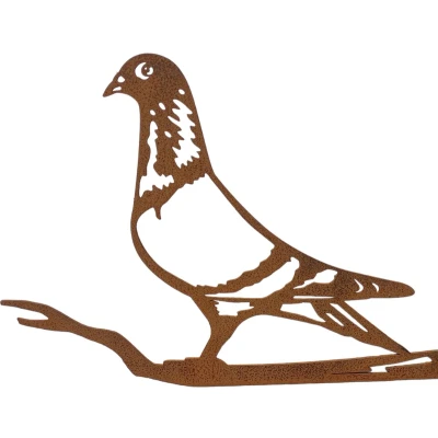Afbeelding van Duif postduif metalen vogel cortenstaal NL Fabrikaat