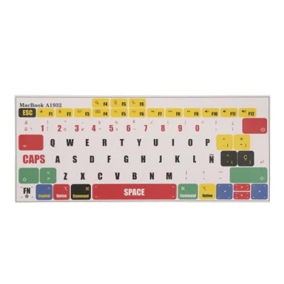 Afbeelding van kwmobile QWERTY Spaans toetsenbord Stickers geschikt voor Apple MacBook Air 13&quot; 2018 2019 2020 A1932 keyboard laptop in meerkleurig