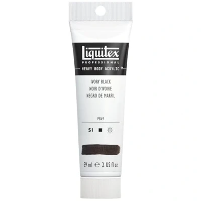 Afbeelding van Liquitex 1045244 Professional Heavy Body acrylverf in kunstenaarskwaliteit met uitstekende lichtechtheid en boterachtige consistentie, 59ml Tube, Ivory Black