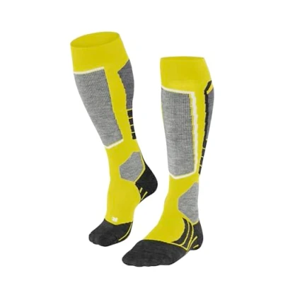 Afbeelding van FALKE SK2 Intermediate M KH Skisokken voor heren, wol, warm dik, 1 paar, geel (Limelight 1086), 39 41