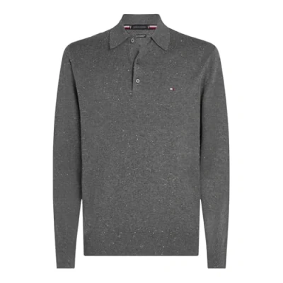 Afbeelding van Tommy Hilfiger Heren Pima Org Ctn Cashmere Ls Polo Andere Trui, grijs (Donegal Medium Grey Heather), L