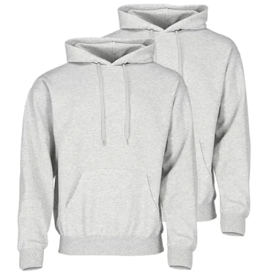 Afbeelding van Fruit of the Loom Dubbelpak Classic Hoodie voor heren, verpakking van 2 stuks + gratis MyShirt stoffen zak, grijs, XXL