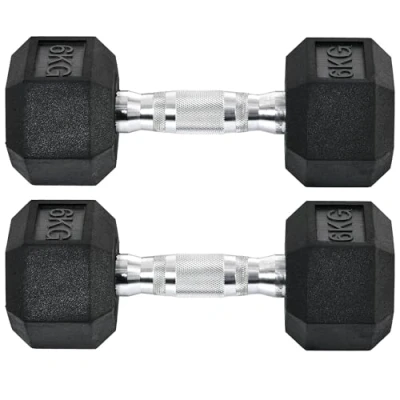 Afbeelding van HOMCOM Set van 2 korte halters in zeshoekige vorm A91 017V01