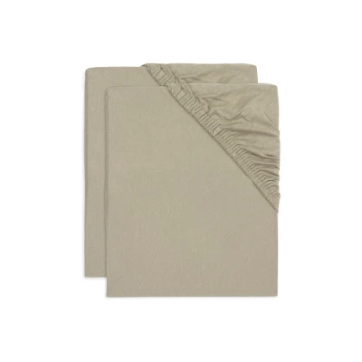 Afbeelding van Jollein Hoeslaken Boxmatras Jersey 75x95cm Ash Green 2 Stuks