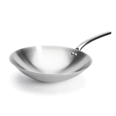 Afbeelding van De Buyer 3122.36 Roestvrij staal Bodemloze Wok voor Inductiekookplaat