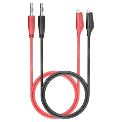 Afbeelding van Cleqee 4mm banaan plug naar alligator clips testleidingen kit krokodil koper zachte kabel draad set 2 STKS rood+zwart