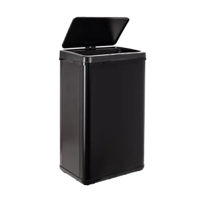 Afbeelding van WELL HOME MOBILIARIO &amp; DECORACIÓN Intelligente vuilnisemmer zonder poten met automatisch openen of handmatig contact, 50 l, hoogte: 67,5 x 35,5 26 cm, zwart.