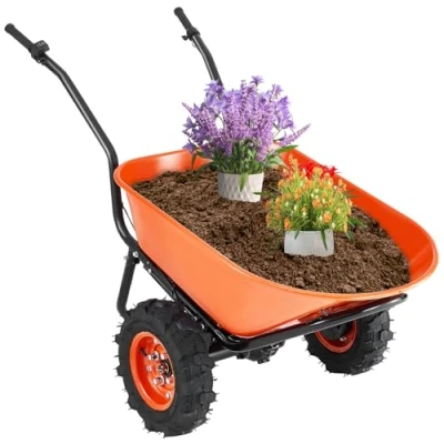 Afbeelding van VEVOR kruiwagen transportkruiwagen bouw duwwagen 260kg 167x76x78cm