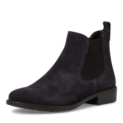 Afbeelding van Tamaris Dames Chelsea Boots lederen blokhak; NAVY/blauw; 38 EU, Donkerblauw, EU