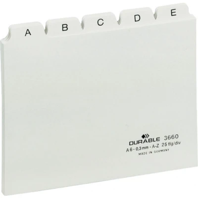 Afbeelding van Durable TABKAARTEN PLASTIC A6 A/Z WIT