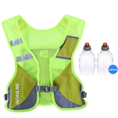 Afbeelding van AONIJIE Lichtgewicht Outdoor Wandelen Hydratatie Rugzak Marathon Vest Klimmen Fietsen Met 2 stks 250ML Flessen (Groent)