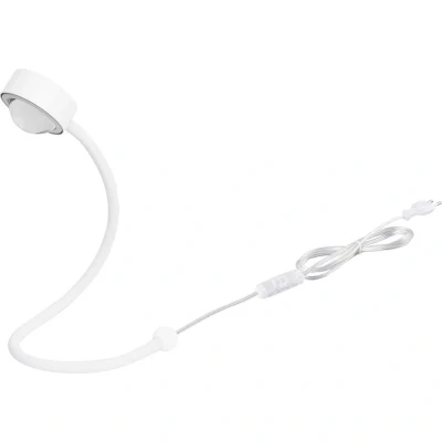 Afbeelding van LightMe tafellamp Powerlens Snake, wit, flexibele arm
