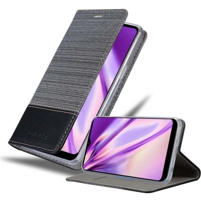 Afbeelding van Cadorabo Hoesje geschikt voor LG K50S in GRIJS ZWART Beschermhoes met magnetische sluiting, standfunctie en kaartvakje Book Case Cover Etui