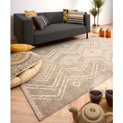 Afbeelding van Berber Vloerkleed Beni Ouarain Bahij Lichtgrijs 240x340 Cm