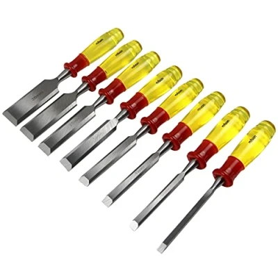 Afbeelding van Rolson 56180 Houten Beitel Set met Clear Handvat, Transparant, 8st
