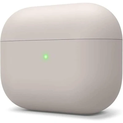 Afbeelding van elago Liquid Hybrid Silicone Case Ontworpen voor Apple AirPods Pro Triple Layer Structure : schokbestendige bescherming, LED zichtbaar, Premium Hoesje, Zonder Carabiner (Stone)