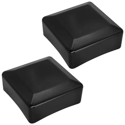 Afbeelding van SKIR&#039;CO (2 stuks) hekpaaldoppen, vierkant 80 x mm zwarte kunststof doppen voor hekpalen, zwart RAL 9005 kleur